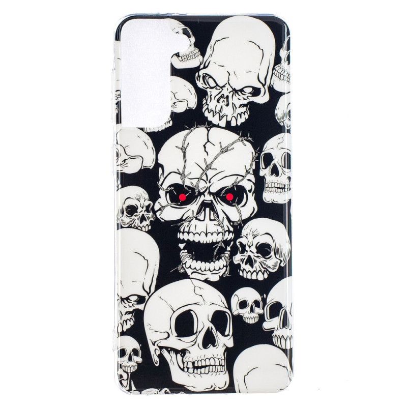 Coque Samsung Galaxy S21 Plus 5g Attention Têtes De Mort Fluorescente