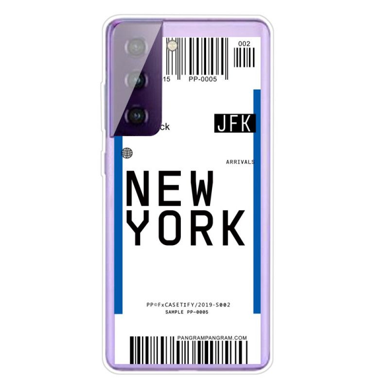 Coque Samsung Galaxy S21 Plus 5g Boarding Pass To New York