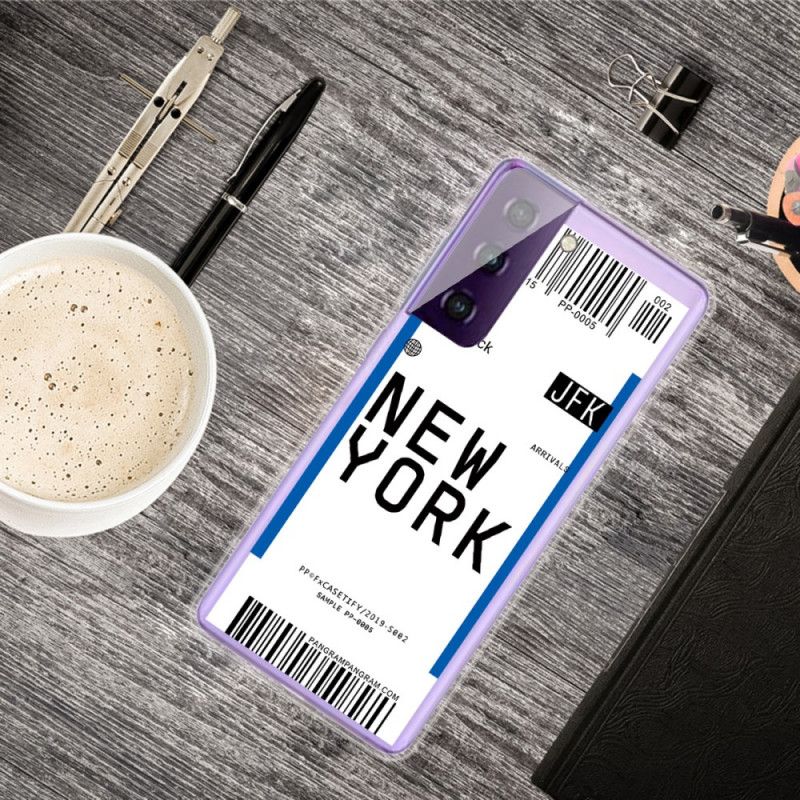 Coque Samsung Galaxy S21 Plus 5g Boarding Pass To New York
