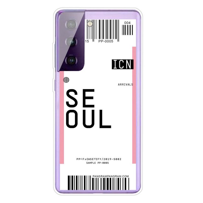 Coque Samsung Galaxy S21 Plus 5g Boarding Pass To Seoul