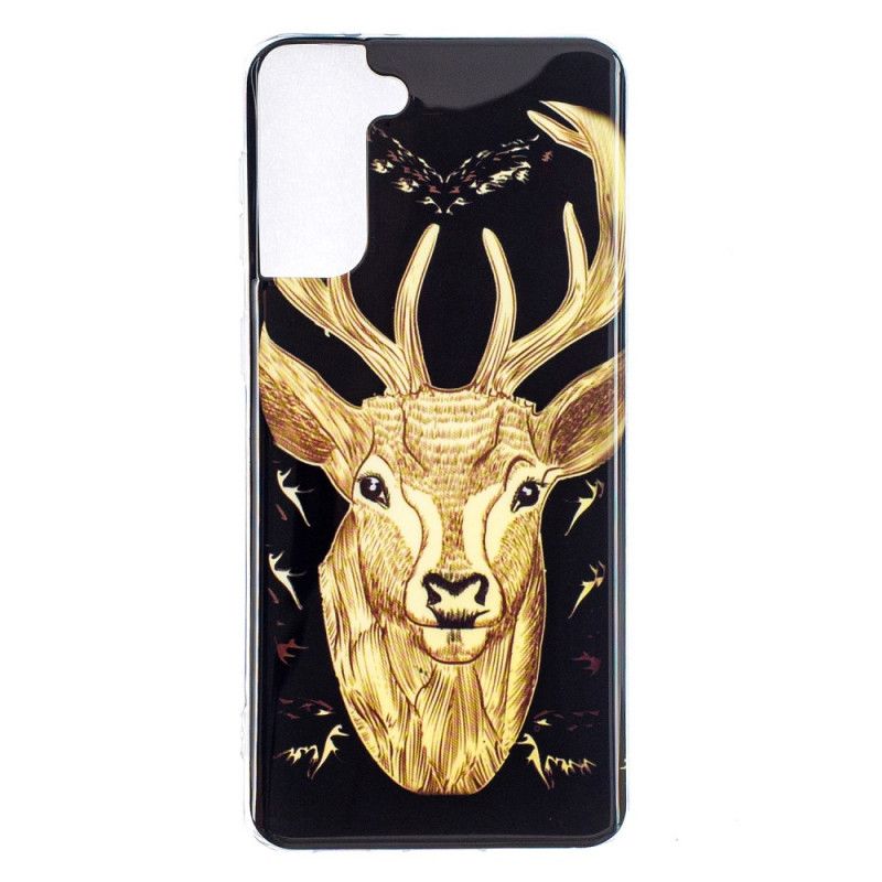 Coque Samsung Galaxy S21 Plus 5g Cerf Majestueux Fluorescente