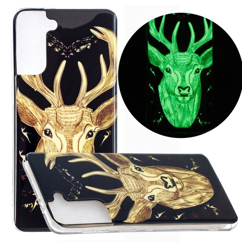 Coque Samsung Galaxy S21 Plus 5g Cerf Majestueux Fluorescente