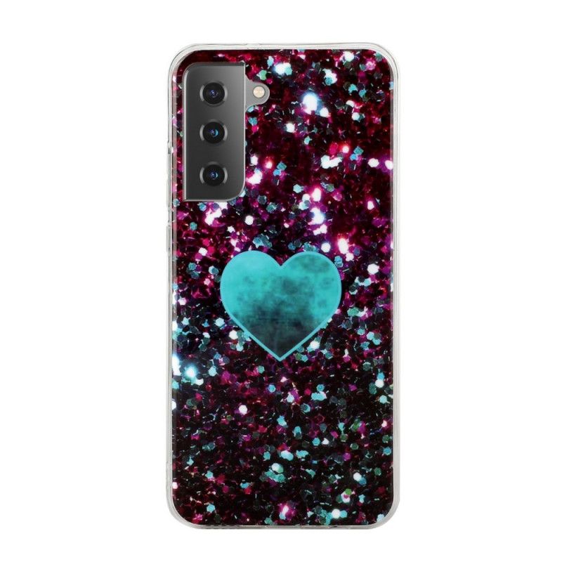 Coque Samsung Galaxy S21 Plus 5g Coeur Paillettes