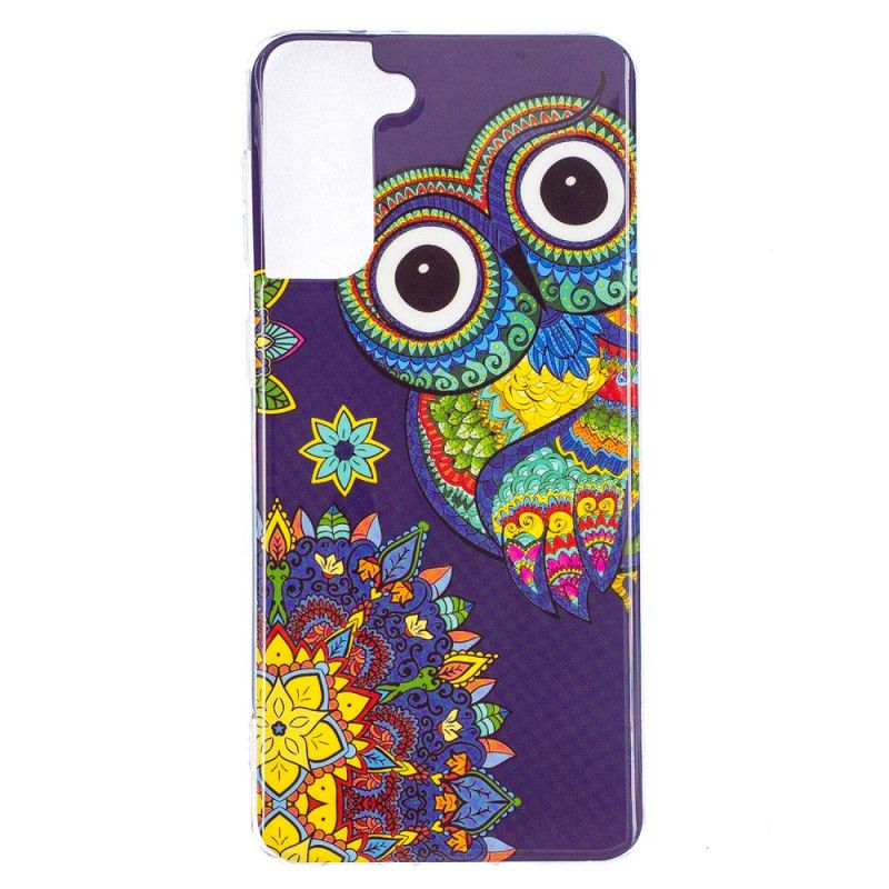 Coque Samsung Galaxy S21 Plus 5g Hibou Mandala Fluorescente