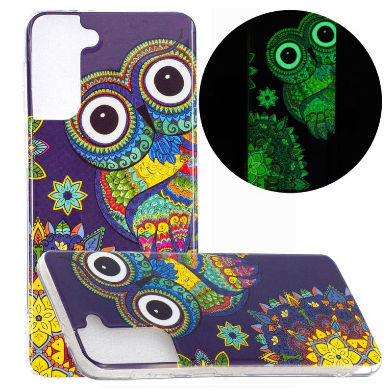 Coque Samsung Galaxy S21 Plus 5g Hibou Mandala Fluorescente