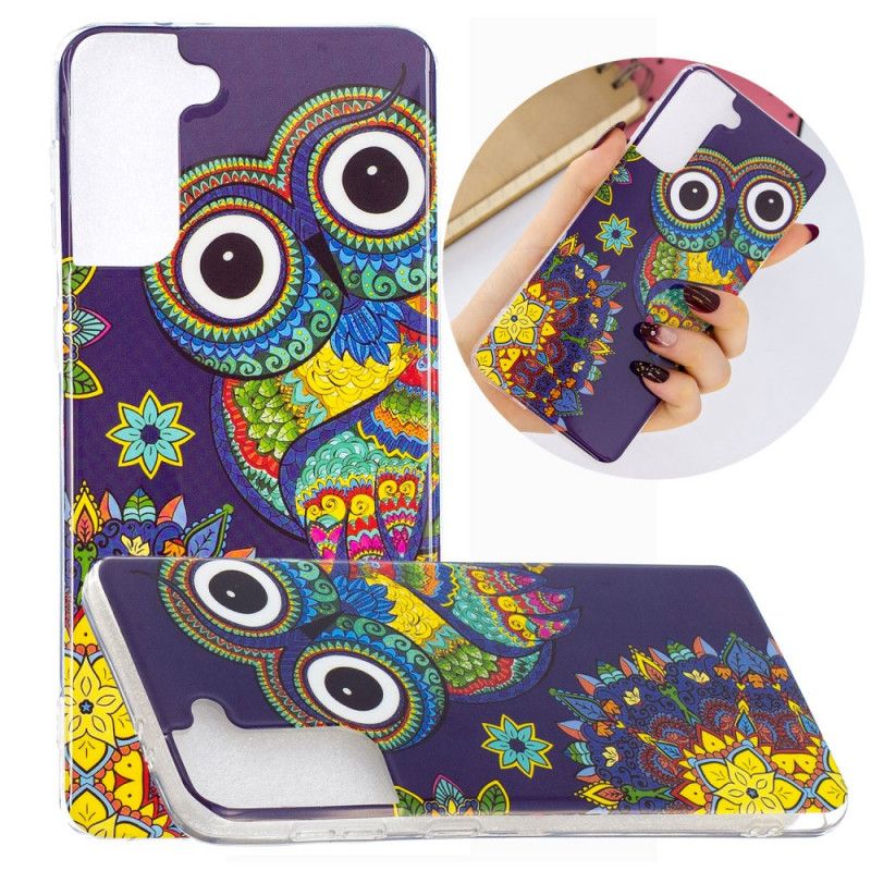 Coque Samsung Galaxy S21 Plus 5g Hibou Mandala Fluorescente