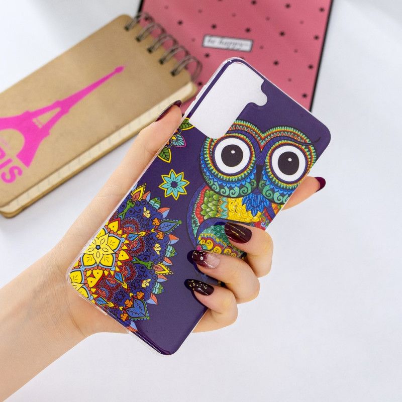 Coque Samsung Galaxy S21 Plus 5g Hibou Mandala Fluorescente