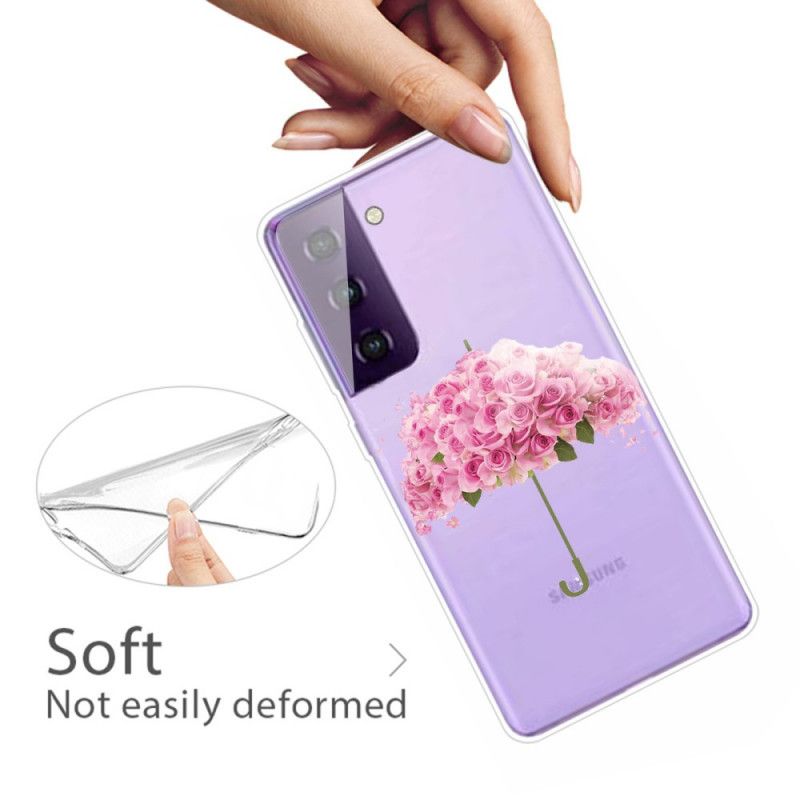 Coque Samsung Galaxy S21 Plus 5g Parapluie En Roses