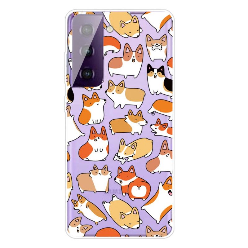 Coque Samsung Galaxy S21 Plus 5g Transparente Multiples Chiens