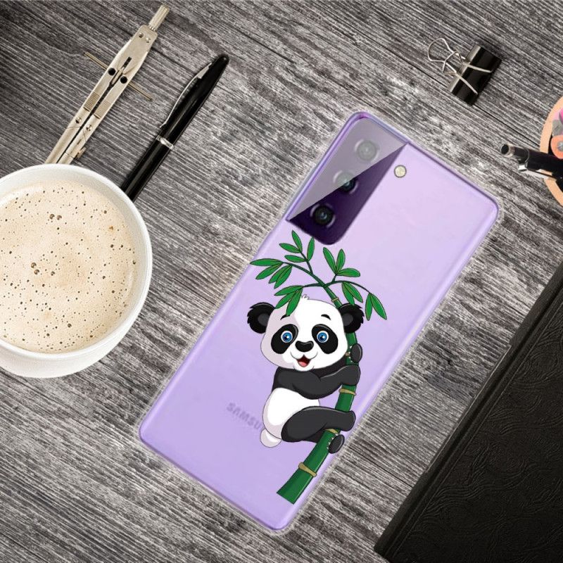 Coque Samsung Galaxy S21 Plus 5g Transparente Panda Sur Le Bambou