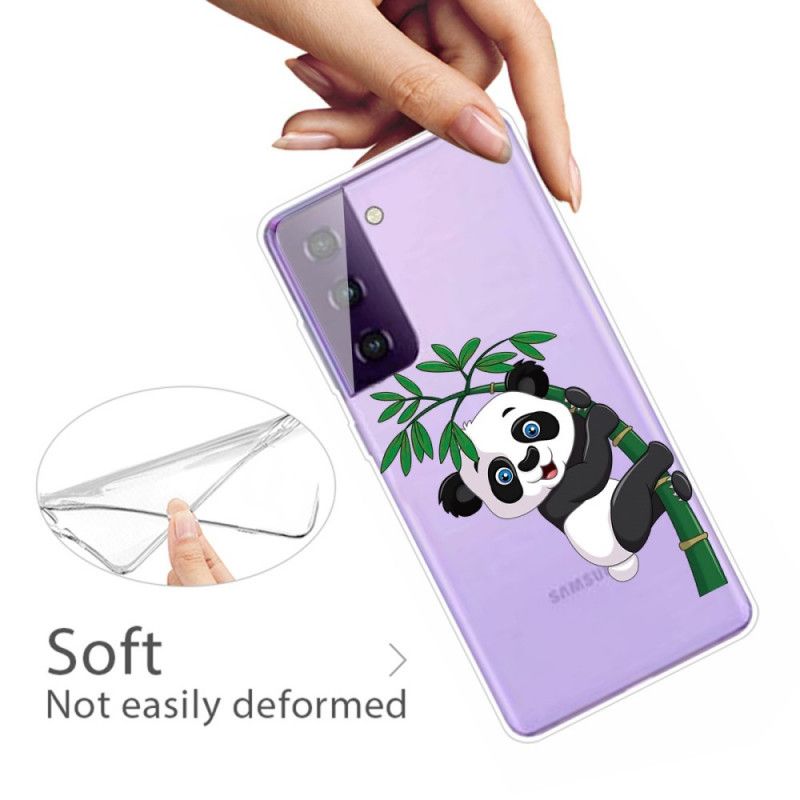 Coque Samsung Galaxy S21 Plus 5g Transparente Panda Sur Le Bambou