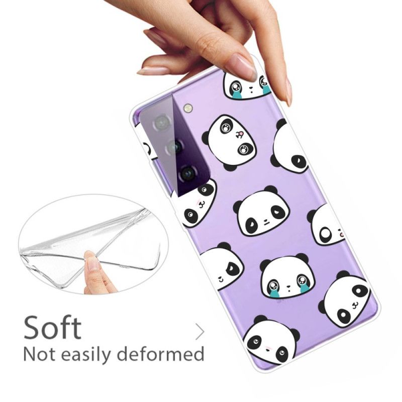 Coque Samsung Galaxy S21 Plus 5g Transparente Pandas Sentimentaux