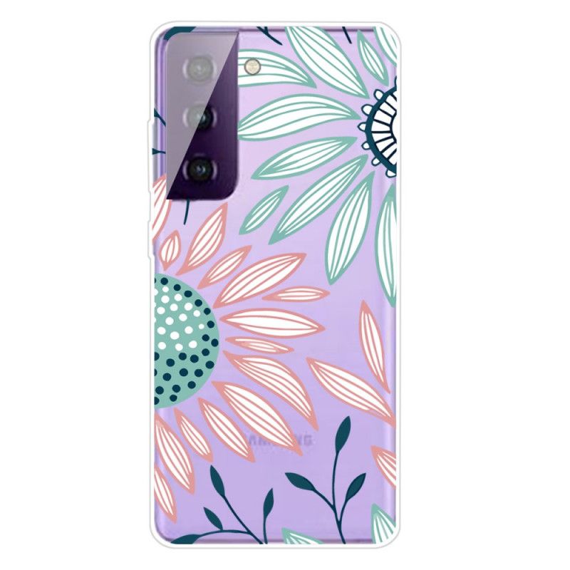 Coque Samsung Galaxy S21 Plus 5g Transparente Une Fleur