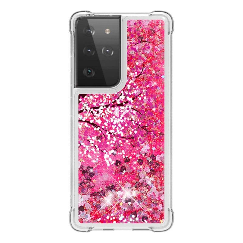 Coque Samsung Galaxy S21 Ultra 5g Arbre Paillettes