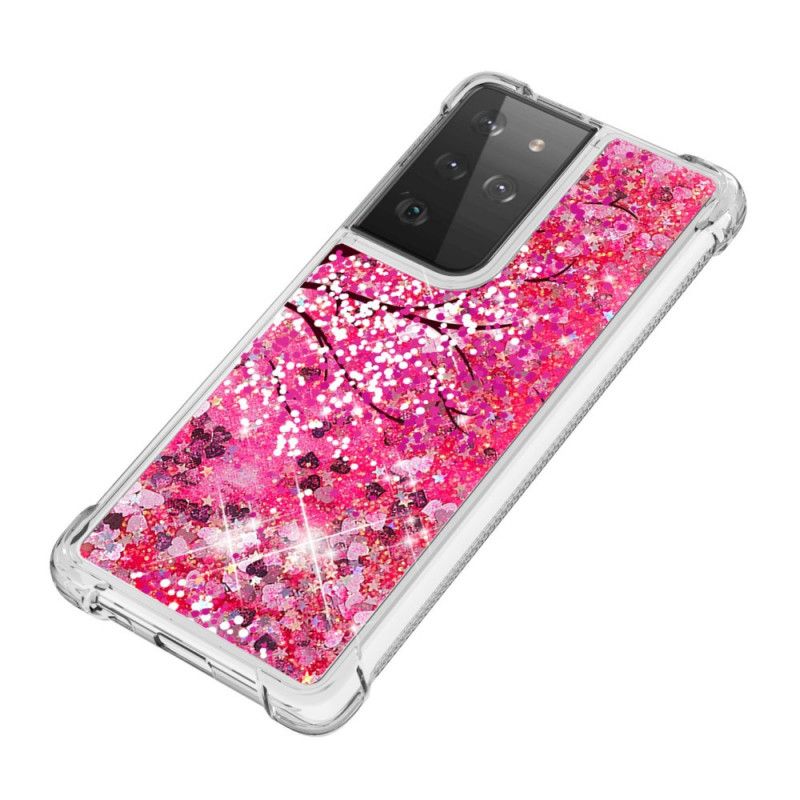 Coque Samsung Galaxy S21 Ultra 5g Arbre Paillettes