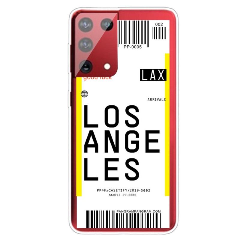 Coque Samsung Galaxy S21 Ultra 5g Boarding Pass To Los Angeles
