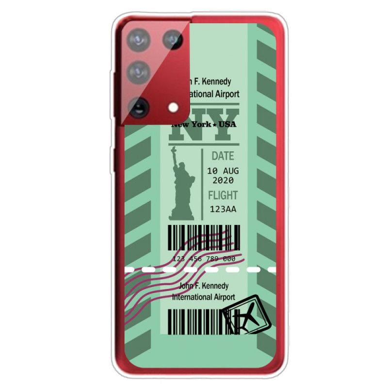 Coque Samsung Galaxy S21 Ultra 5g Boarding Pass To New York