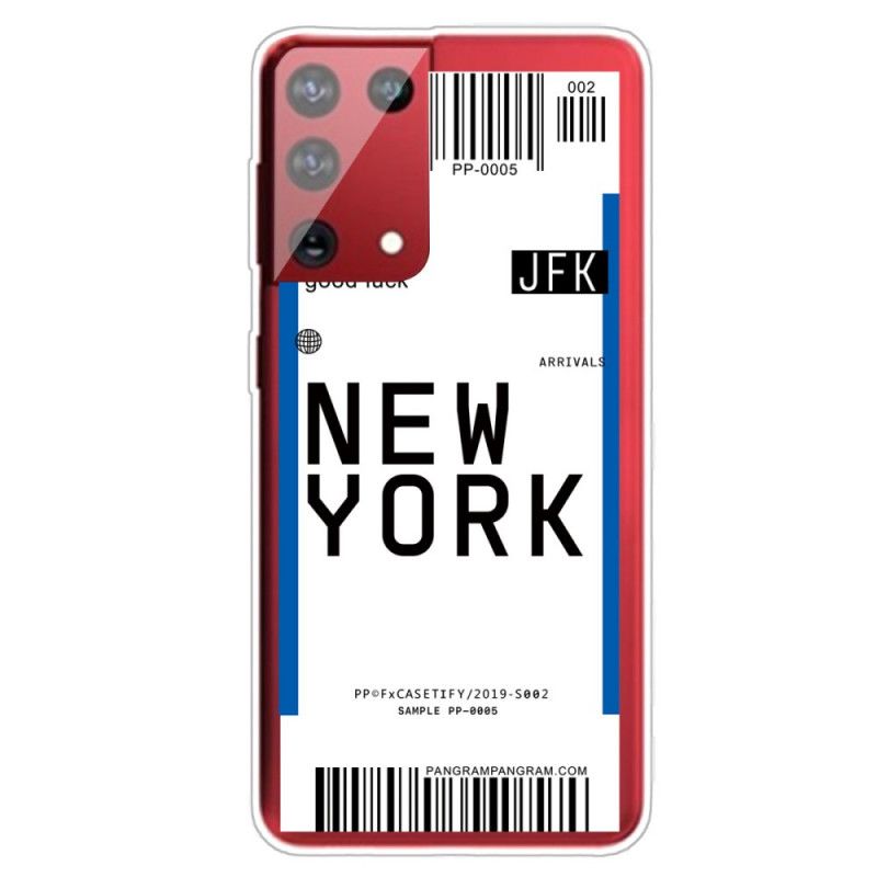 Coque Samsung Galaxy S21 Ultra 5g Boarding Pass To New York