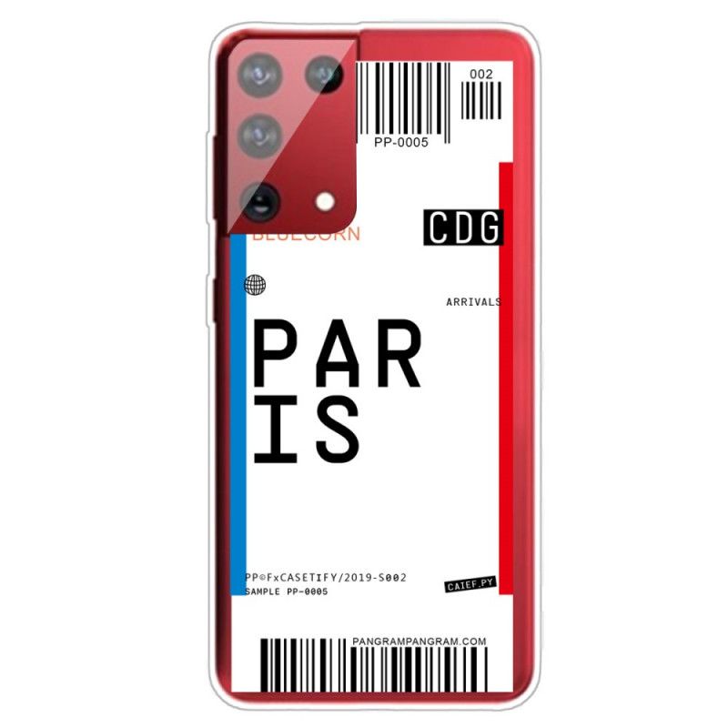 Coque Samsung Galaxy S21 Ultra 5g Boarding Pass To Paris