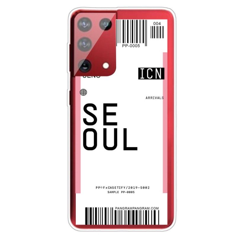 Coque Samsung Galaxy S21 Ultra 5g Boarding Pass To Seoul