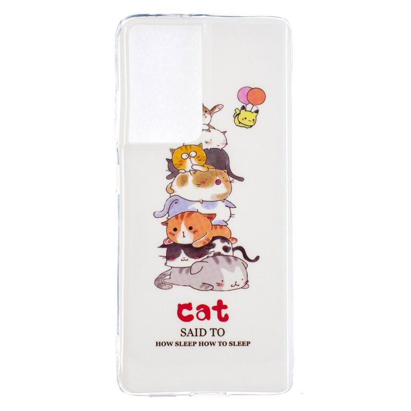 Coque Samsung Galaxy S21 Ultra 5g Cats Fluorescente