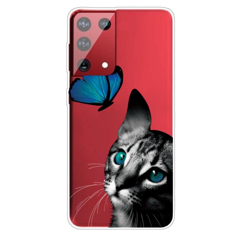 Coque Samsung Galaxy S21 Ultra 5g Chat Et Papillon