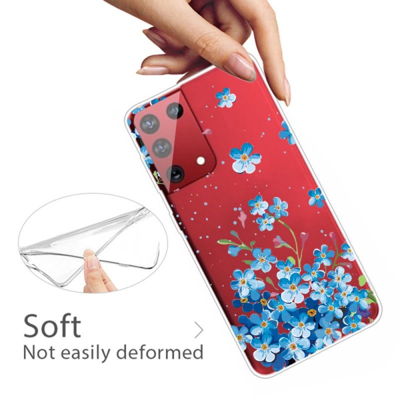 Coque Samsung Galaxy S21 Ultra 5g Fleurs Bleues