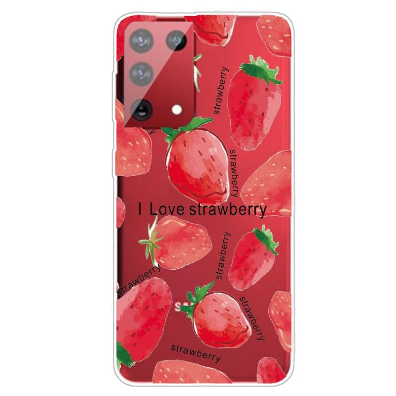 Coque Samsung Galaxy S21 Ultra 5g Fraises / I Love Strawberry