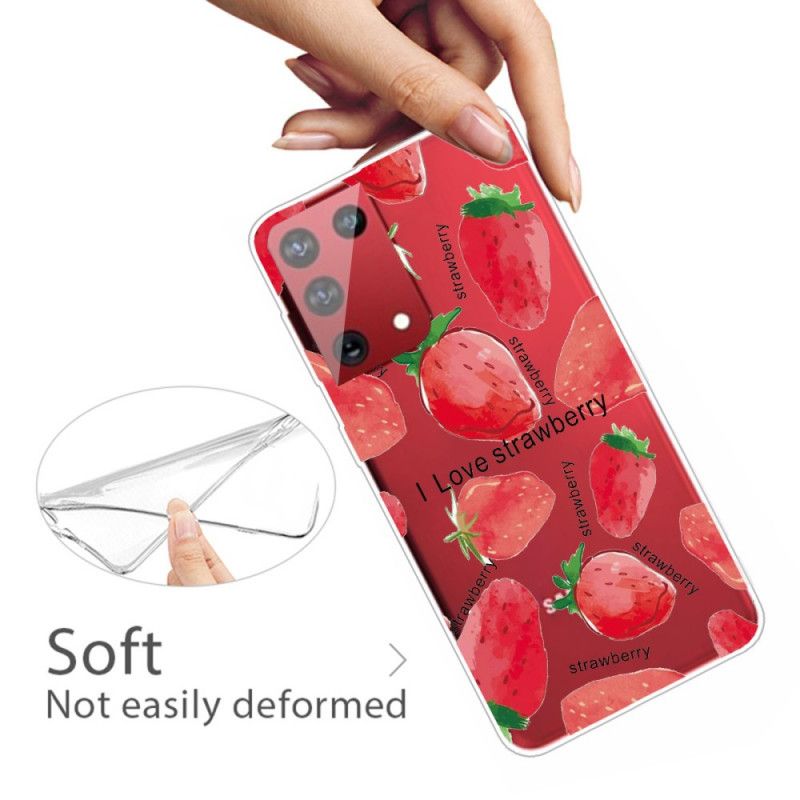 Coque Samsung Galaxy S21 Ultra 5g Fraises / I Love Strawberry