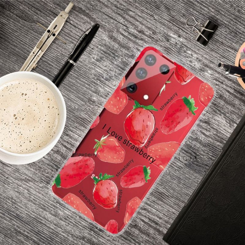 Coque Samsung Galaxy S21 Ultra 5g Fraises / I Love Strawberry
