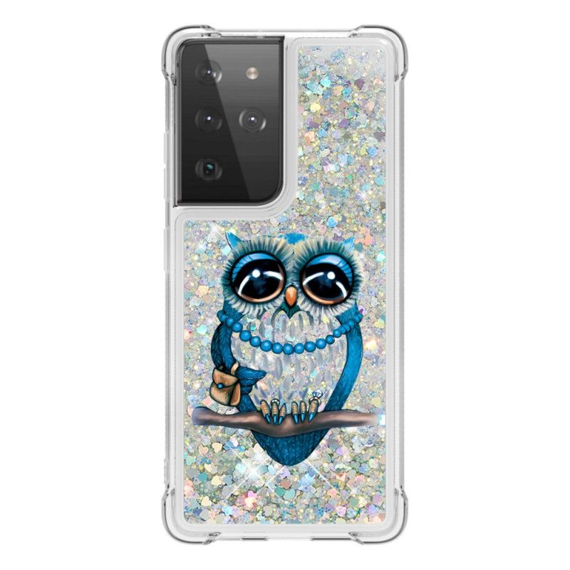 Coque Samsung Galaxy S21 Ultra 5g Miss Hibou Paillettes