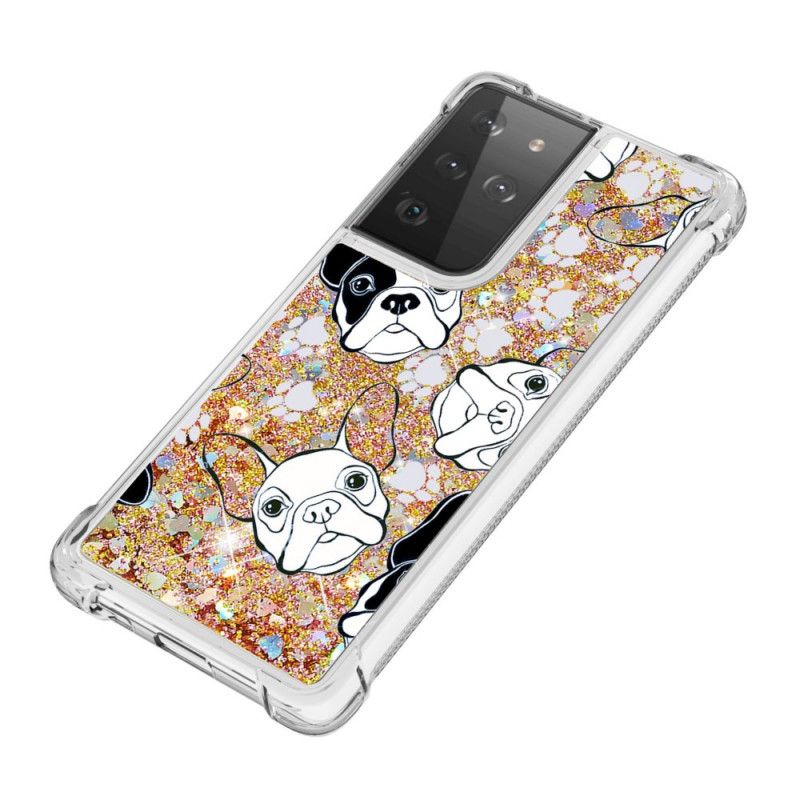 Coque Samsung Galaxy S21 Ultra 5g Mr Chien Paillettes