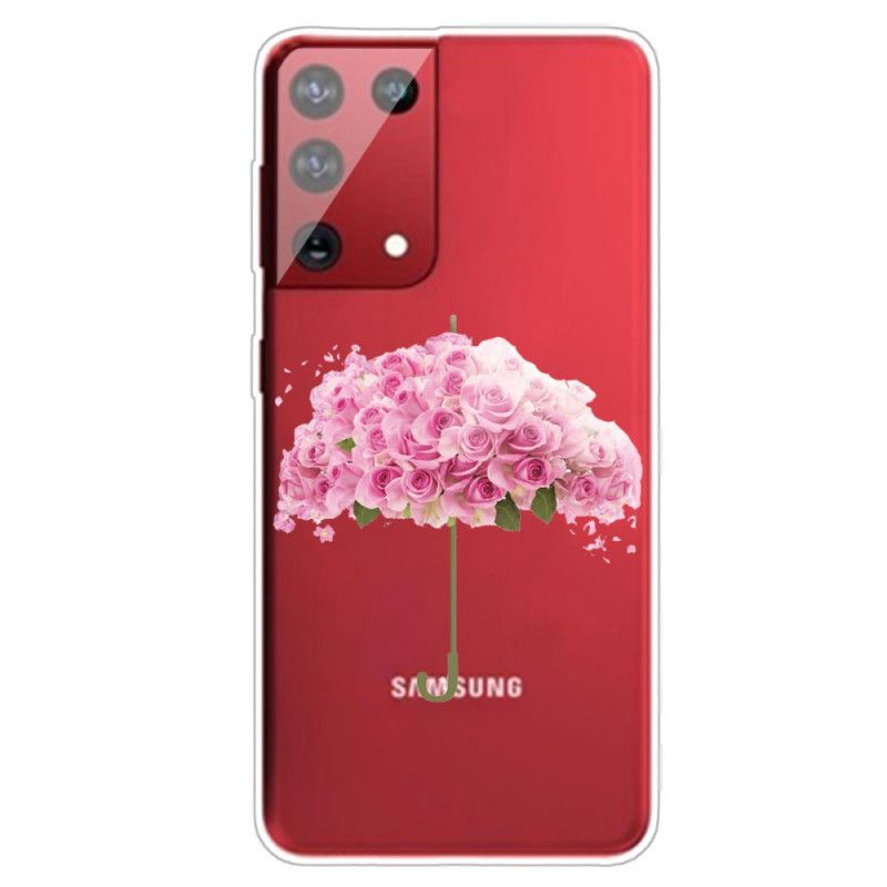Coque Samsung Galaxy S21 Ultra 5g Parapluie En Roses