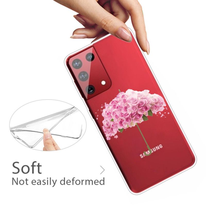 Coque Samsung Galaxy S21 Ultra 5g Parapluie En Roses