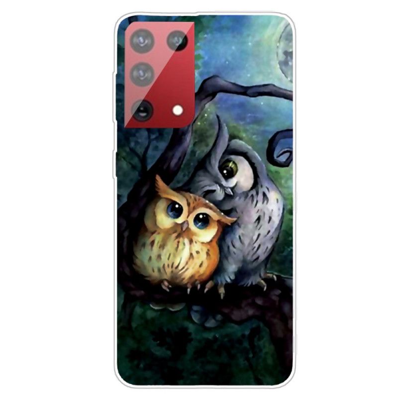 Coque Samsung Galaxy S21 Ultra 5g Peinture Hiboux