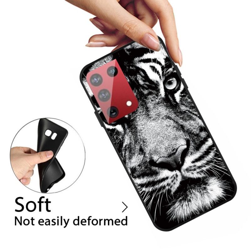 Coque Samsung Galaxy S21 Ultra 5g Tigre Noir Et Blanc