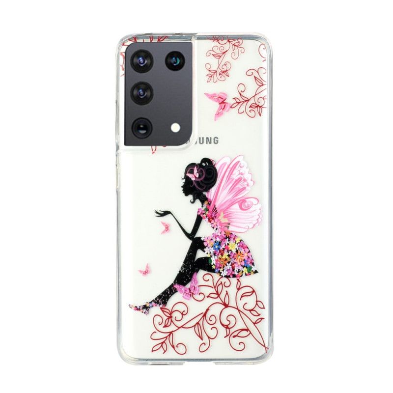 Coque Samsung Galaxy S21 Ultra 5g Transparente Fée Fleurie