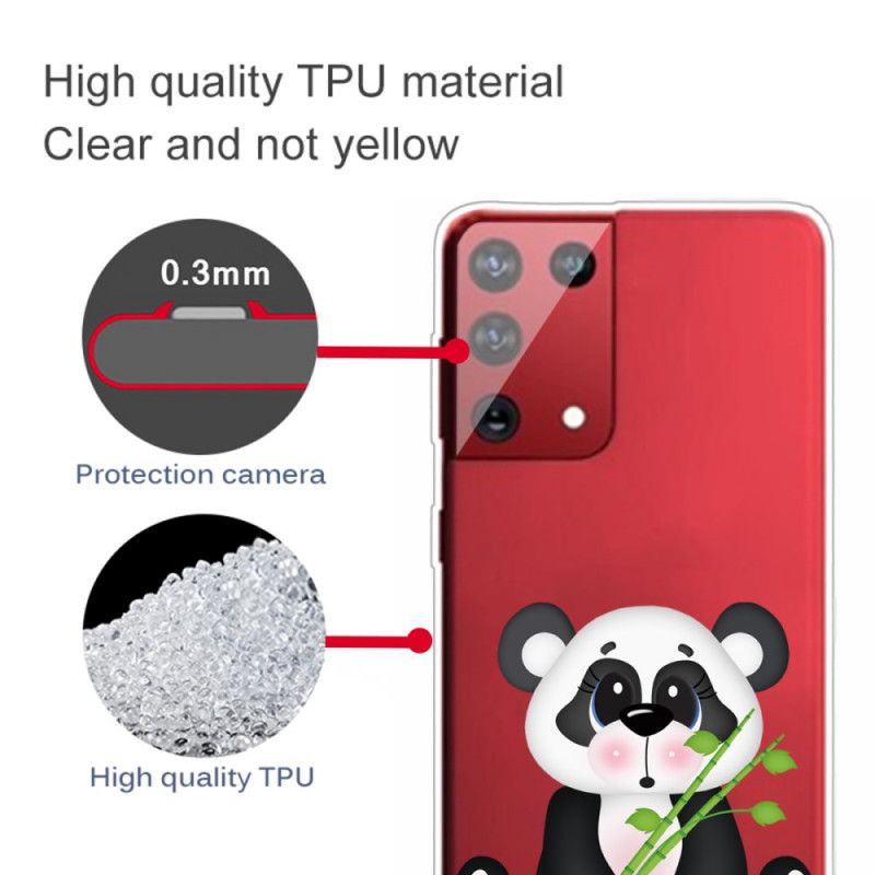Coque Samsung Galaxy S21 Ultra 5g Transparente Panda Triste