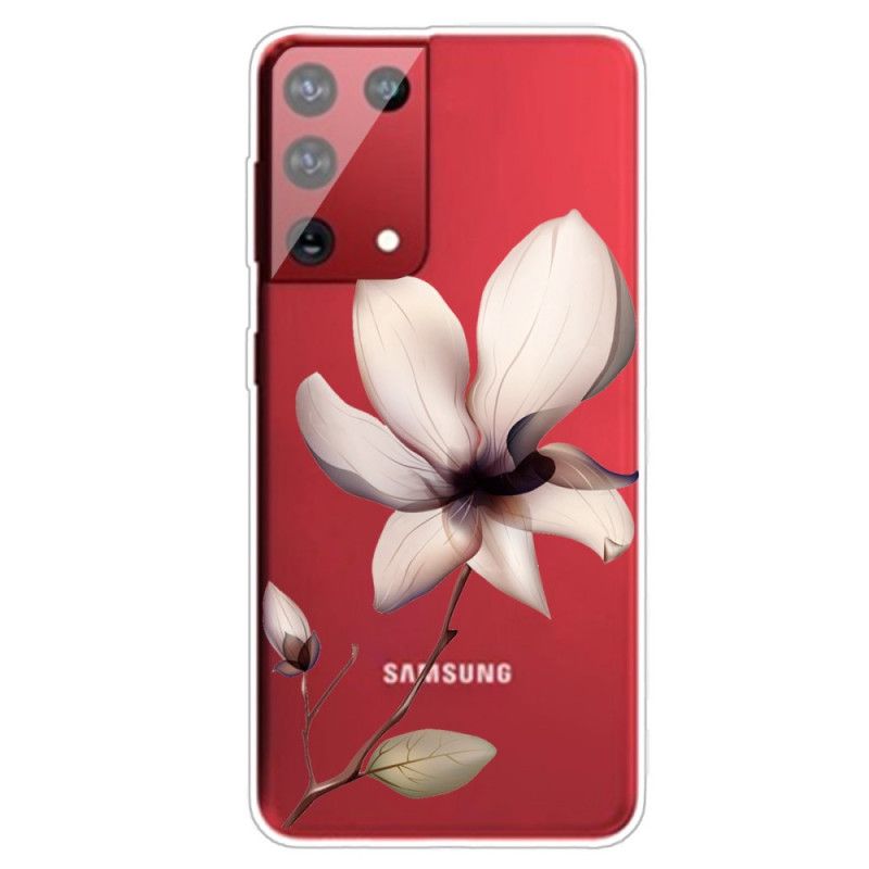 Coque Samsung Galaxy S21 Ultra 5g Transparente Une Fleur