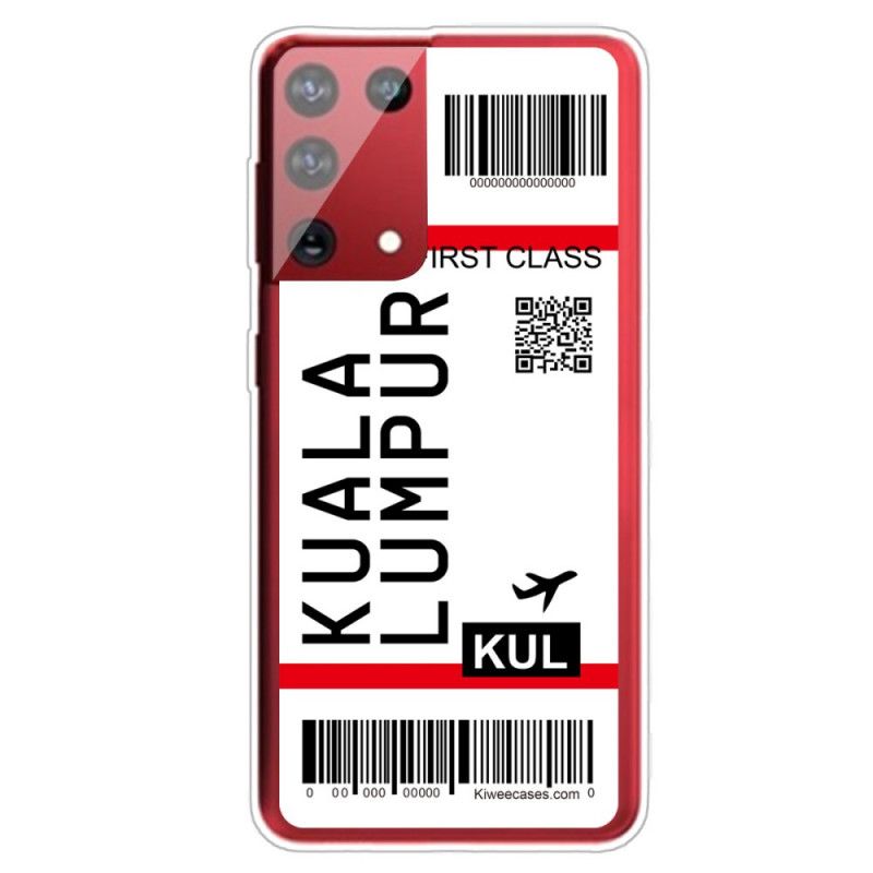 Coque Samsung Galaxy S21 Ultra Boarding Pass To Kuala Lumpur