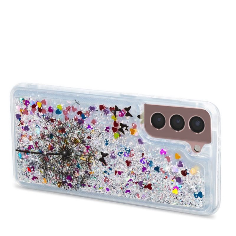 Coque Samsung Galaxy S22 5G Pissenlits Paillettes