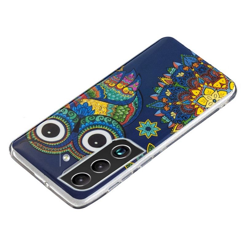 Coque Samsung Galaxy S22 Plus 5G Hibou Mandala Fluorescente