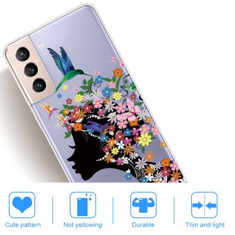 Coque Samsung Galaxy S22 Plus 5G Jolie Tête Fleurie