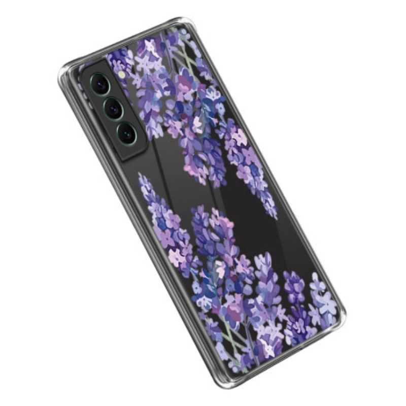 Coque Samsung Galaxy S23 5G Transparente Fleurs Violettes