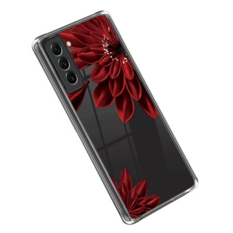 Coque Samsung Galaxy S23 Plus 5G Transparente Fleurs Rouges