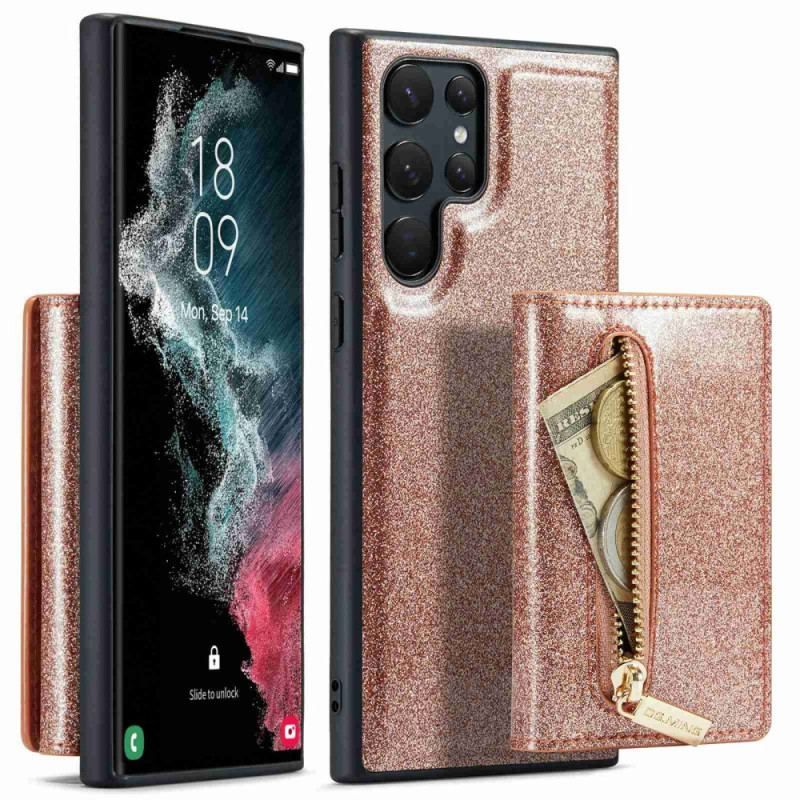 Coque Samsung Galaxy S23 Ultra 5G Porte-Cartes Détachable Paillettes