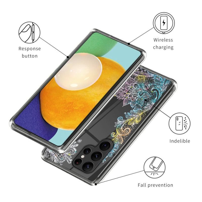 Coque Samsung Galaxy S23 Ultra 5G Transparente Dentelle Mandala