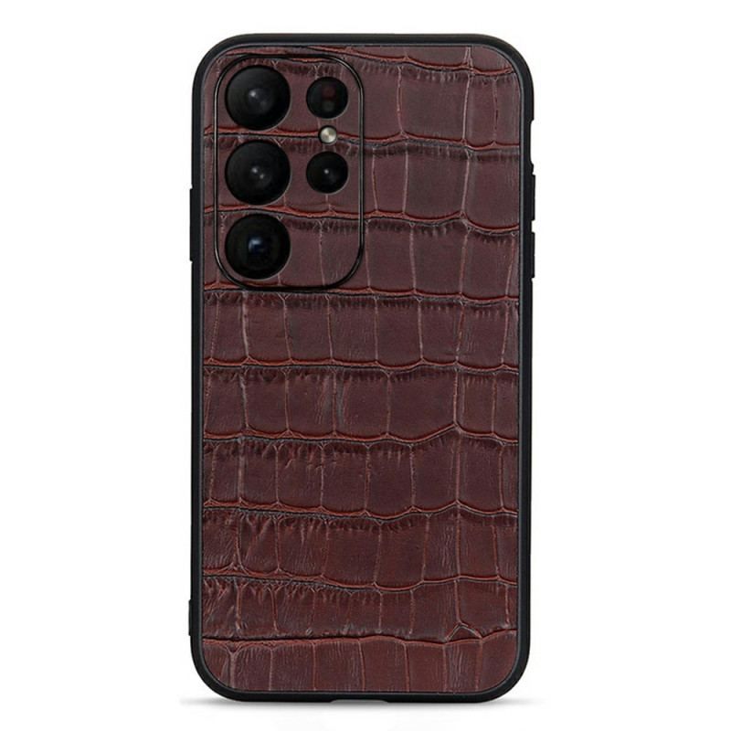 Coque Samsung Galaxy S23 Ultra 5G Véritable Cuir Style Crocodile