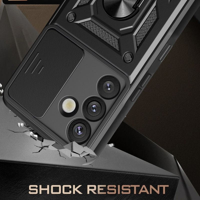 Coque Samsung Galaxy S25 5G Couvercle Coulissant pour Caméra et Support