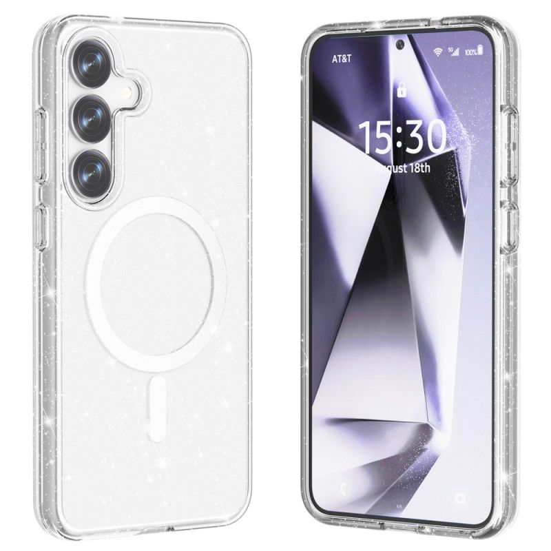 Coque Samsung Galaxy S25 5G Dos Pailleté Compatible MagSafe